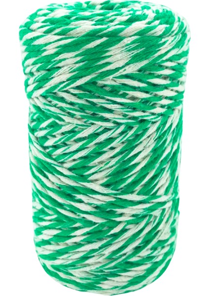 200 Metre Yeşil Beyaz Paketi İpi Renkli Paket Süsleme İpi Marteniçka İpi Bileklik İpi