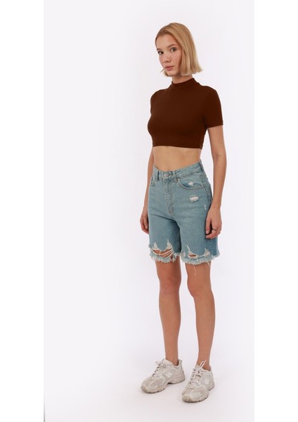 Kadın Kısa Kol Crop modelleri