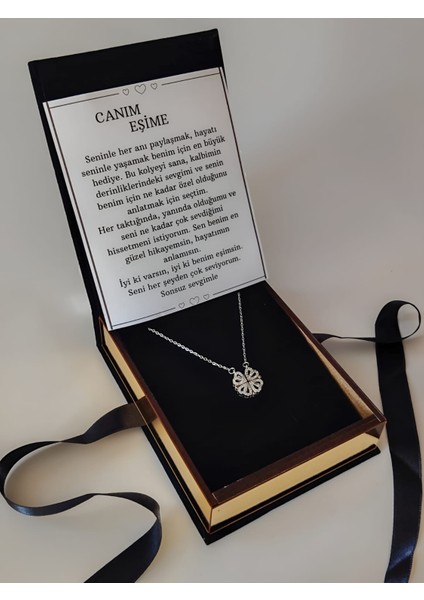 Yonca Kolye "Canım Eşime" 925 Ayar Silver Tasarım