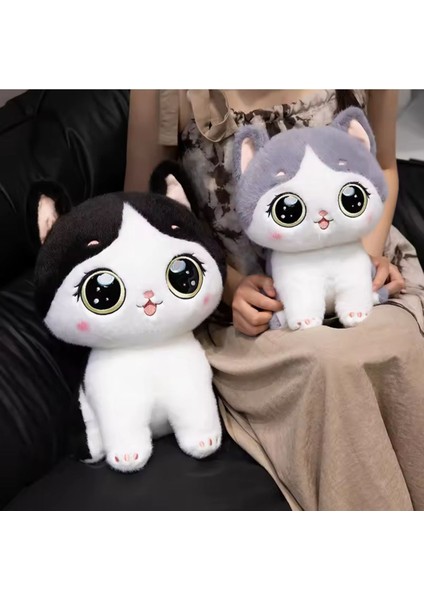 Kedi Peluş Oyuncak Anime Kawaii Kedi Oyuncak Peluş Uyku Arkadaşı Tatlı Yumoş 35CM Gri modelleri