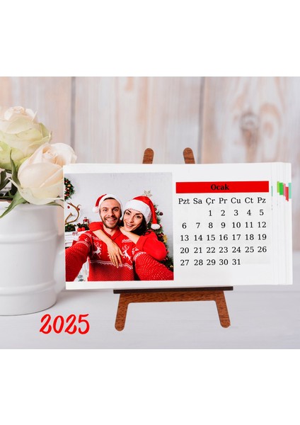 Kişiye Özel Yılbaşı Hediyesi Yatay Masaüstü Her Ay Için Özel 12 Fotoğraflı Masa Takvimi ve Kupa Bardak Peluş Ayıcık Ahşap Çerçeve fiyatları