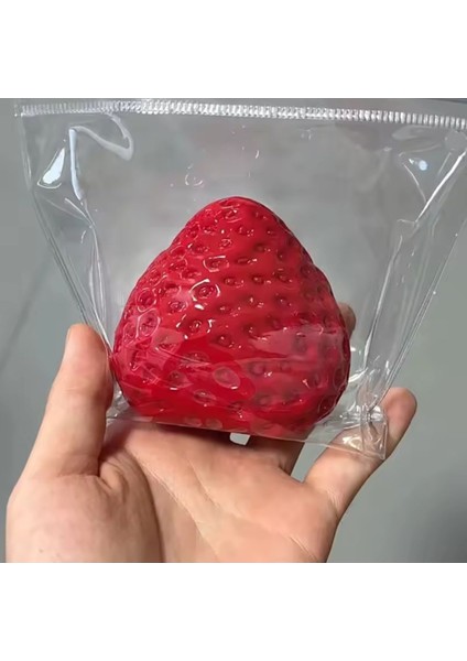 Çilek Sukuşi Yumoş Jel Stress Oyuncağı Çilek Squishy Elastik Kedi Patisi Taba