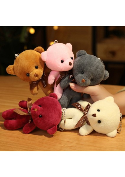 Kişiye Özel Kalpli Kutu Baş Harf Tasarımlı Kalp Kutu ve Peluş Ayıcık Anahtarlık Buketi (Pembe-Altın) fiyatları