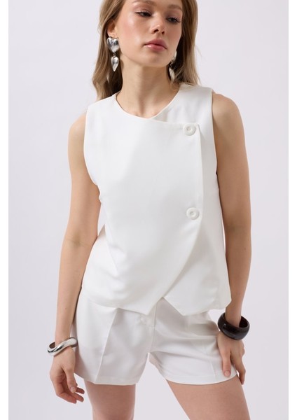 Yandan Düğmeli Dokuma Yelek modelleri