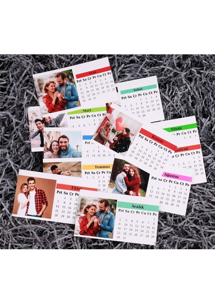 Kişiye Özel 12 Adet Renkli Fotoğraflı 2025 Tarihli Şövale Masa Takvimi ve Kupa Bardak Yeni Yıl Yılbaşı fiyatları