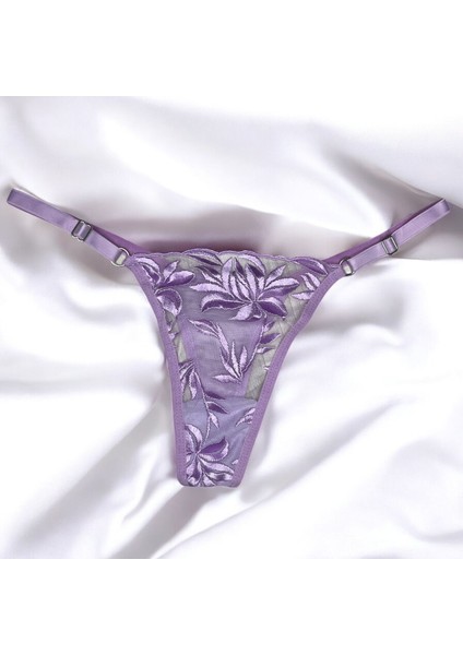 Lila Çiçek Desenli Balenli Sütyen Takımı indirimleri