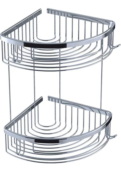 Deppot Oval Lüks Şampuanlık 20X20 - 2 Kat - Krom