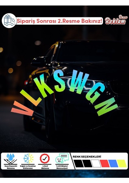 “vlkswgn” Neon Harf Sticker – Flat Sticker Serisi