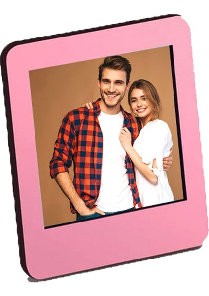 Kişiye Özel 4 Polokart Fotoğraflı Şövale ve Pembe Ahşap Mdf Çerçeve fiyatları