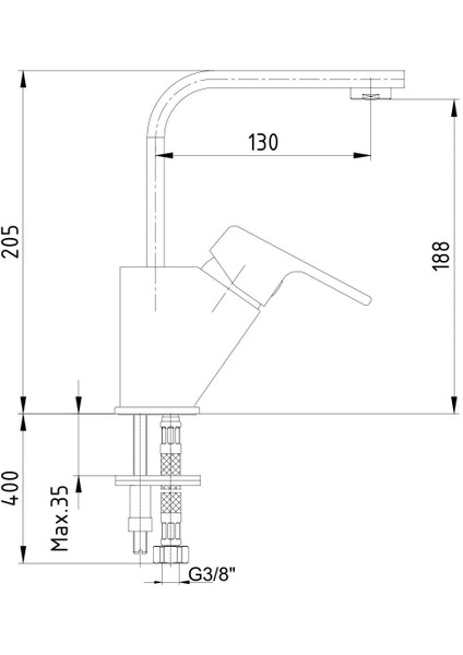 Ar Lunetta Lavabo Bataryası L Borulu fiyatları