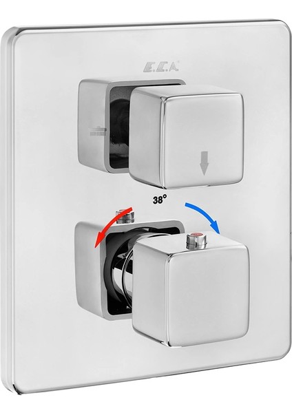 Eca Termostatik Ankastre Banyo Duş Bataryası Sıva Üstü 2 Yollu