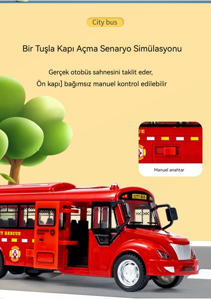 Çocuk Ses ve Işık Otobüsü Çift Atalet Taksi Oyuncak Araba (Yurt Dışından) modelleri
