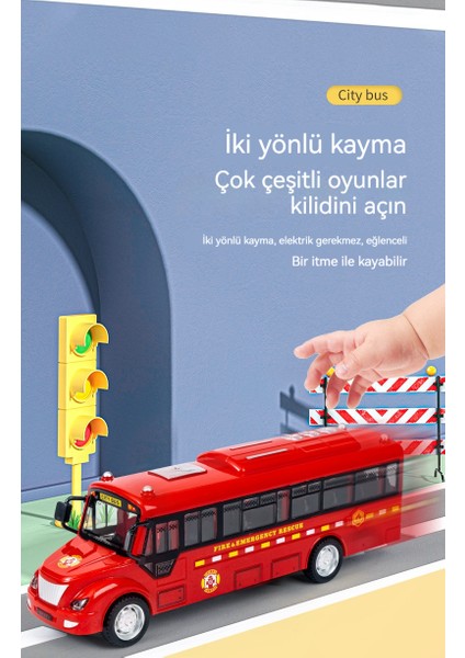 Çocuk Ses ve Işık Otobüsü Çift Atalet Taksi Oyuncak Araba (Yurt Dışından) fırsatları