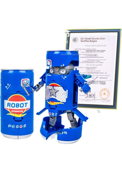 Soda Kutu Dönüşüm Robot Samuray Yaratıcı Oyuncak Modeli (Yurt Dışından)