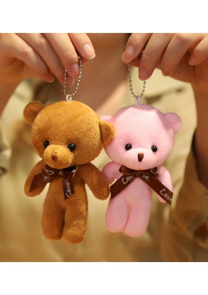 Kişiye Özel Kalpli Kutu Baş Harf Tasarımlı Kalp Kutu ve Çift Peluş Ayıcık Anahtarlık Çerçeve (Siyah-Pembe) fiyatları