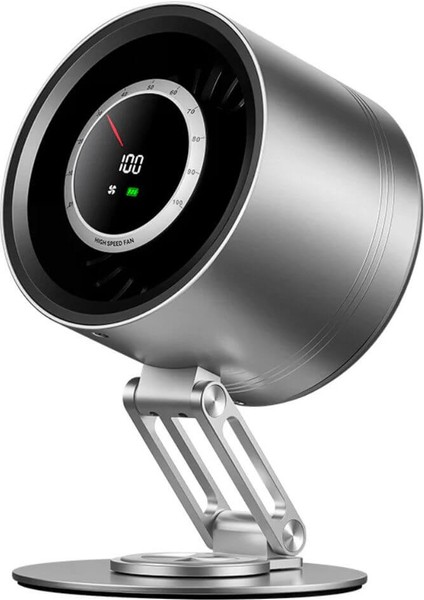 360 Dönebilen Full Metal Yeni Nesil Şarjlı Turbo Masa Fanı, Ultra Güçlü Hava Akışı, 100 Kademeli
