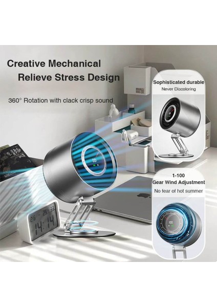 360 Dönebilen Full Metal Yeni Nesil Şarjlı Turbo Masa Fanı, Ultra Güçlü Hava Akışı, 100 Kademeli fiyatları