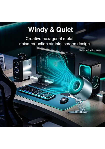 360 Dönebilen Full Metal Yeni Nesil Şarjlı Turbo Masa Fanı, Ultra Güçlü Hava Akışı, 100 Kademeli fırsatları