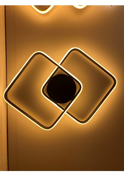 Yüksek Aydınlatmalı Kare Siyah Tavan Plafonyer LED Avize, 3 Renk Aydınlatma fiyatları