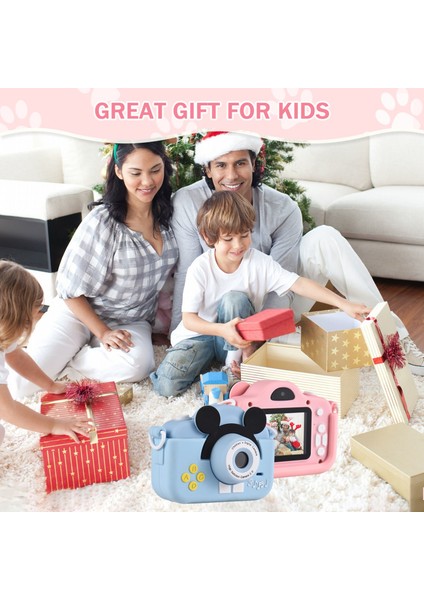 Çocuk Dijital Kamera 1080P Çift Lens 2 Inç IPS Ekran 4x Zoom Dahili Pil Boyun Askısı Hediye (Yurt Dışından) indirimleri
