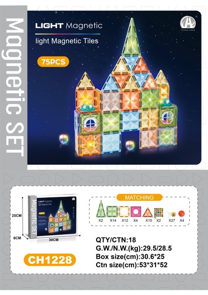Magnetic Tiles 75 Parça CH1228