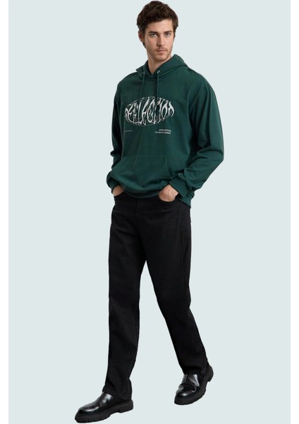 Erkek Baggy 90S Straight Fit Kot Pantolon Normal Bel Denim Günlük Kombinler Modern Tasarım