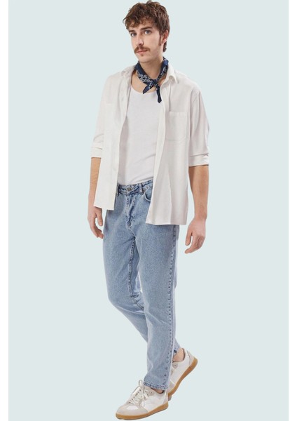 Erkek Denim Kot Pantolon Pamuk Relaxed Fit Günlük Kullanım Hafta Sonu Yaz Aylarının Vazgeçilmezi fiyatları