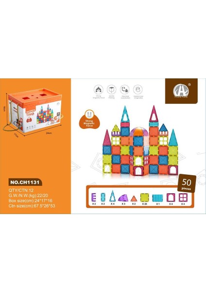 Magnetic Tiles 50 Parça CH1131