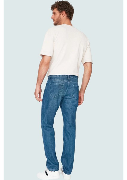 Erkek Straight Fit Denim Pantolon Yüksek Bel Uzun Boy Pamuk Günlük Kullanım Modern Tasarım modelleri