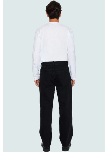 Erkek Baggy Fit Bol Kot Pantolon Pamuk Regular Boy Geniş Paça Günlük Stiller Modern Tasarım modelleri