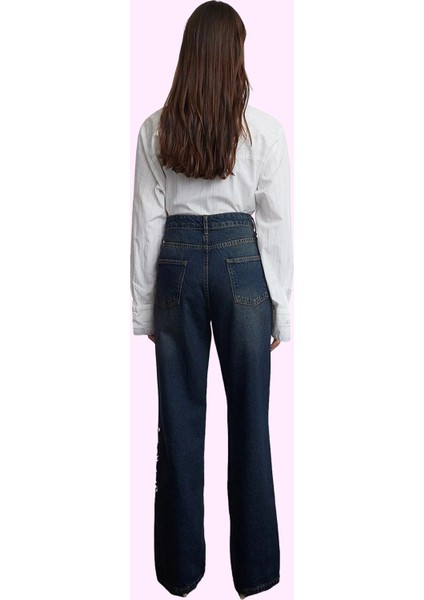 Kadın Yüksek Bel Geniş Paça Uzun Boy Jean Pantolon Pamuklu Günlük Stil Yaz Aylarının Vazgeçilmezi modelleri