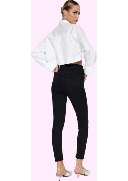 Kadın Skinny Jegging Yüksek Bel Dar Paça Regular Boy Denim Günlük Yaz Aylarının Vazgeçilmezi modelleri