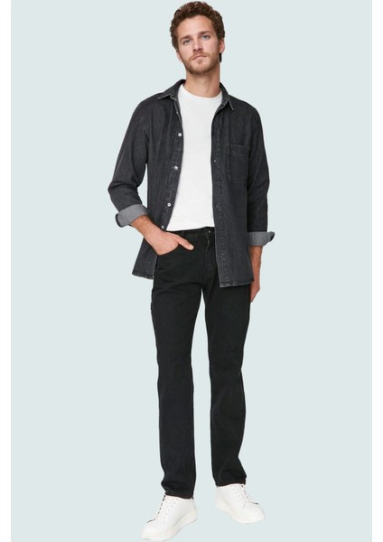 Erkek Straight Fit Denim Pantolon Pamuk Günlük Kullanım Hafta Sonu Yaz Aylarının Vazgeçilmezi