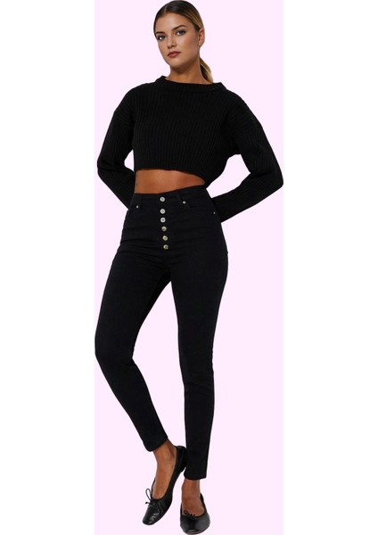 Kadın Skinny Jean Yüksek Bel Dar Paça Solmayan Günlük Kombinler Yaz Aylarının Vazgeçilmezi