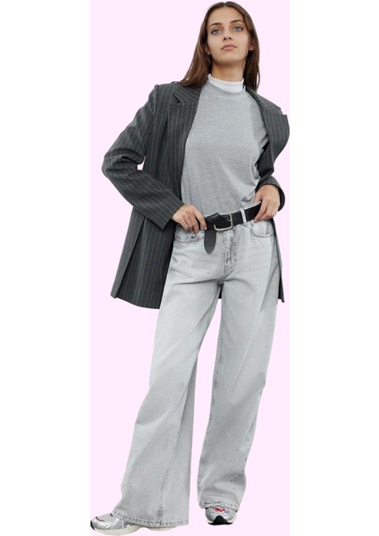 Kadın Yüksek Bel Geniş Paça Palazzo Jean Pantolon Pamuk Günlük Stil Yaz Aylarının Vazgeçilmezi fiyatları