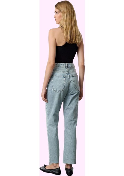 Kadın Yüksek Bel Straight Jean Pantolon Pamuk Denim Günlük Stil Yaz Aylarının Vazgeçilmezi modelleri