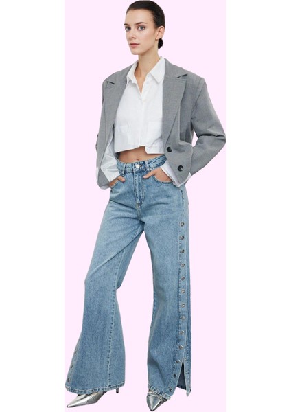 Kadın Geniş Paça Yüksek Bel Denim Pantolon Pamuk Günlük Kombinler Yaz Aylarının Vazgeçilmezi