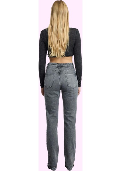 Kadın Yüksek Bel Flare Jean Denim Pantolon Comfort Dokuma Günlük Kullanım Kaliteli Malzeme modelleri