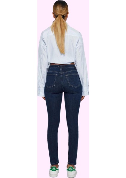 Kadın Skinny Jean Yüksek Bel Uzun Boy Düz Desenli Günlük Hafta Sonu Yaz Aylarının Vazgeçilmezi modelleri