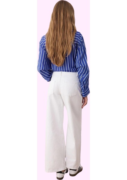 Kadın Yüksek Bel Geniş Paça Denim Pantolon Pamuk Günlük Kombinler Yaz Aylarının Vazgeçilmezi modelleri