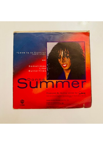 Donna Summer – Love Is In Control (Finger On The Trigger) Dönem Baskı 45 Lik Plak fiyatları