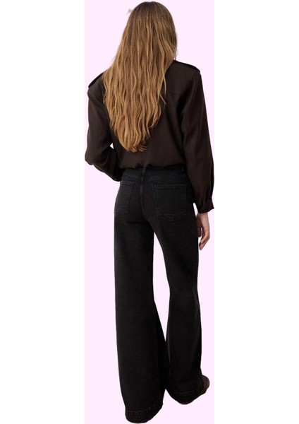 Kadın Geniş Paça Uzun Boy Jean Pantolon Rahat Kalıp Pamuk Günlük Kullanım Kaliteli Malzeme modelleri