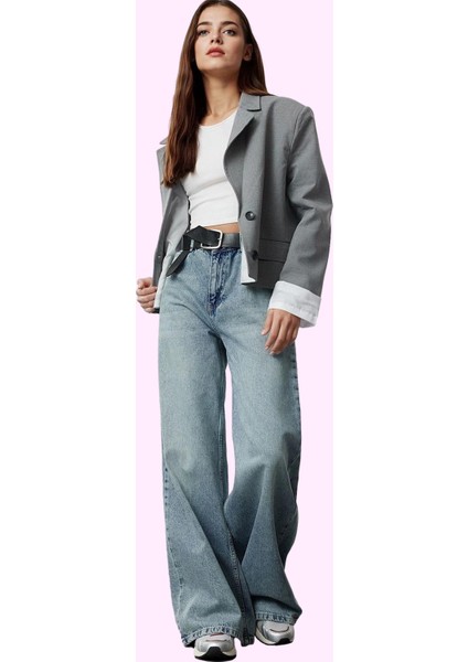 Kadın Uzun Boy Normal Bel Geniş Paça Palazzo Jean Pamuk Günlük Stil Yaz Aylarının Vazgeçilmezi