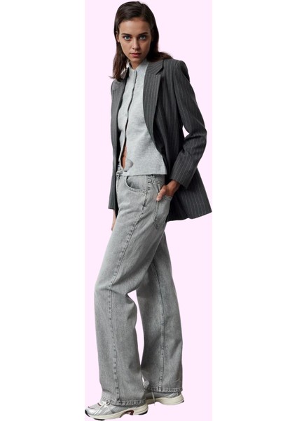 Kadın Yüksek Bel Geniş Paça Jean Pantolon Pamuk Günlük Stil Hafta Sonu Yaz Aylarının Vazgeçilmezi fiyatları