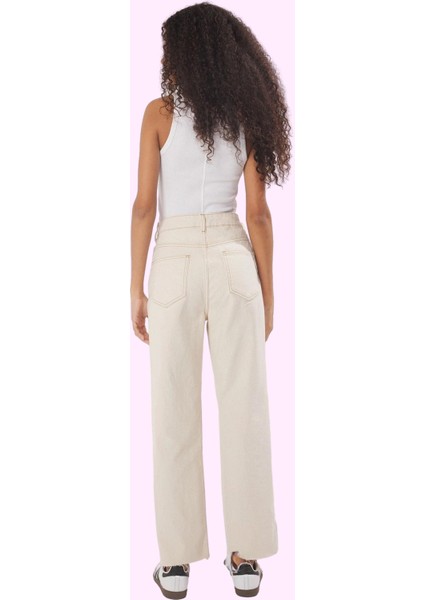 Kadın Yüksek Bel Straight Jean Pantolon Pamuk Denim Günlük Stil Yaz Aylarının Vazgeçilmezi modelleri