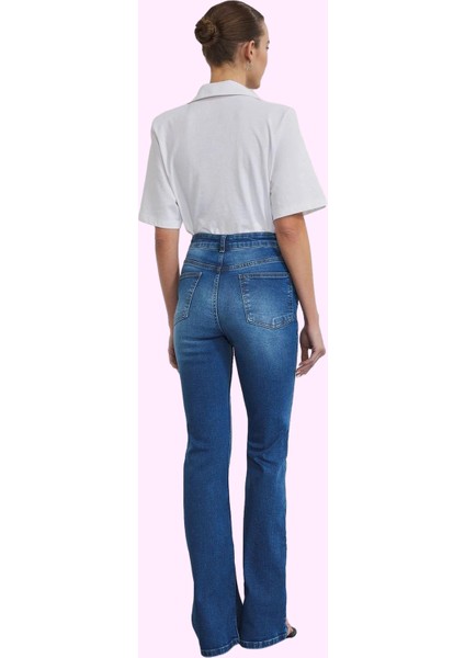 Kadın Yüksek Bel Ispanyol Paça Jean Denim Pantolon Günlük Kombinler Yaz Aylarının Vazgeçilmezi modelleri