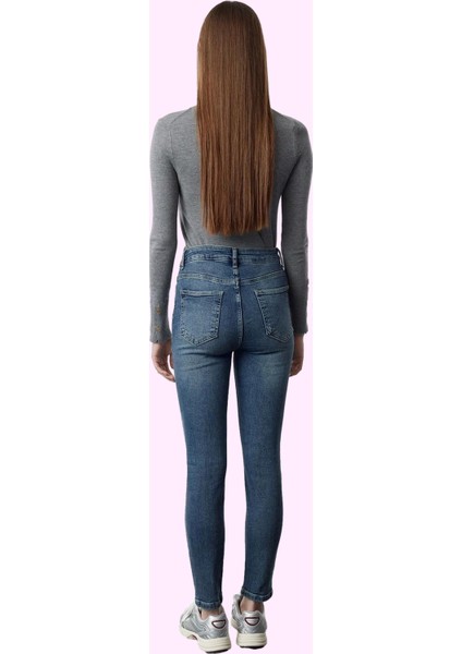 Kadın Skinny Jean Yüksek Bel Regular Boy Pamuk Günlük Şıklık Hafta Sonu Yaz Aylarının Vazgeçilmezi modelleri