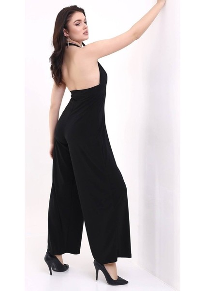 Kadın V Yakasırt Dekolteli Geniş Paça Sandy Kumaş Fırsat Ürün Tulum fiyatları