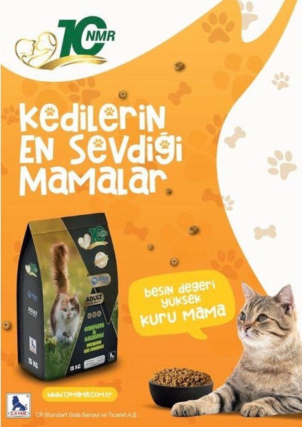 Yetişkin Kedi Maması 15 Kg| Balıklı | Premium Içerik |vitamin ve Mineral Destekli modelleri