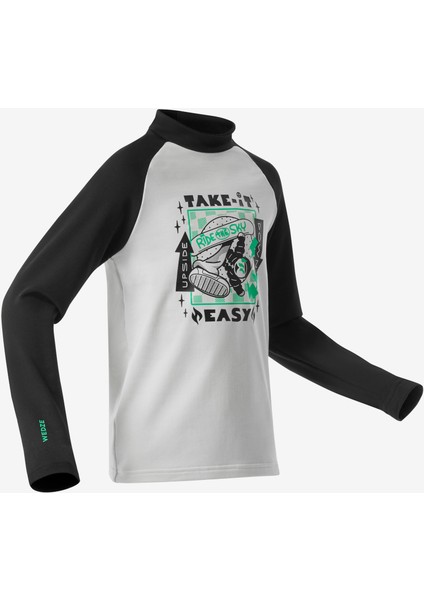 Wedze Çocuk Termal Üst Kayak Içliği - Siyah/beyaz Desenli - Bl 500 fiyatları